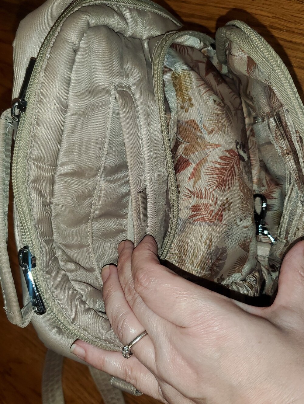 LUG Ranger Beige Quilted Crossbody Bag